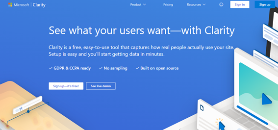 Microsoft Clarity Site