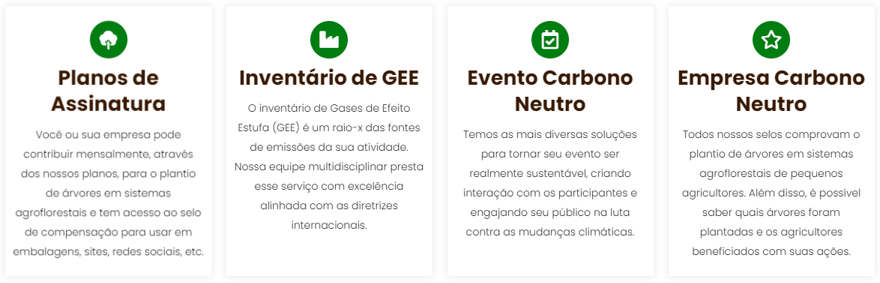 Serviços da plataforma Agroforestry Carbon